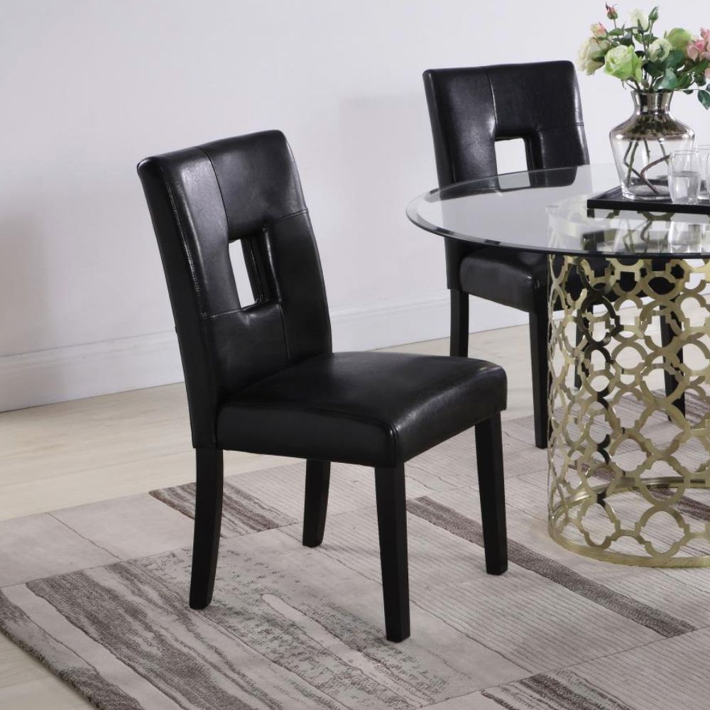 SHANNON Upholstered Dining Side Chair Black (Set of 2)