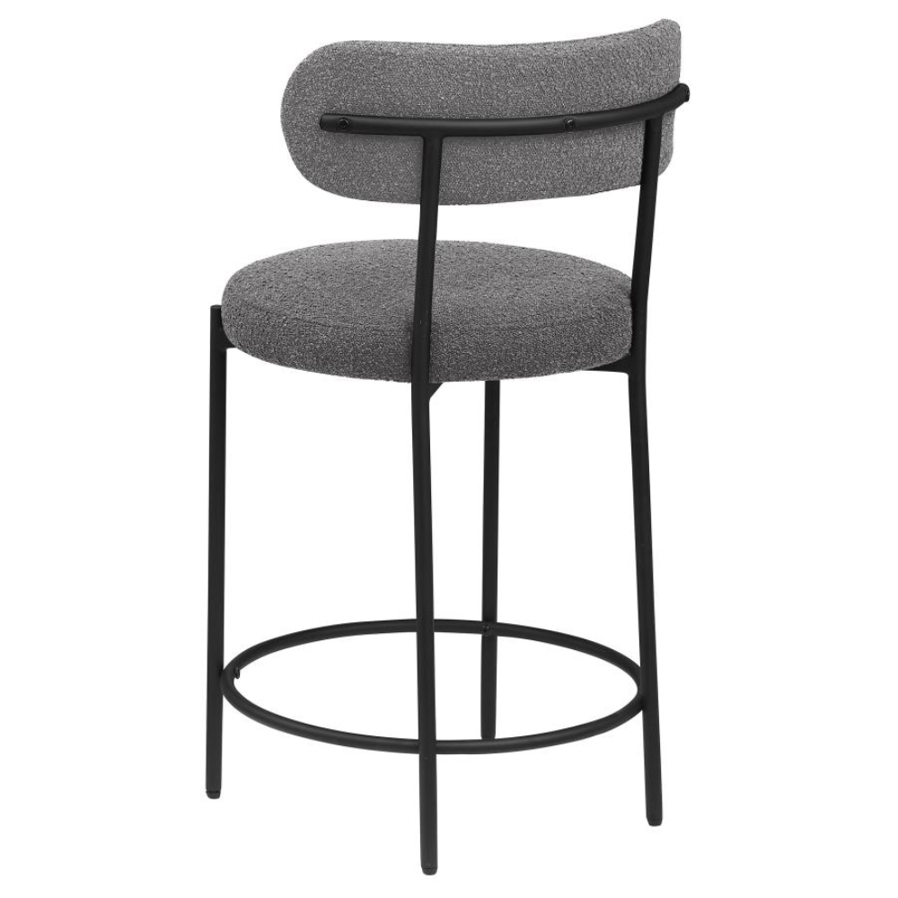 VIOLA Boucle Upholstered Counter Chair Grey (Set of 2)