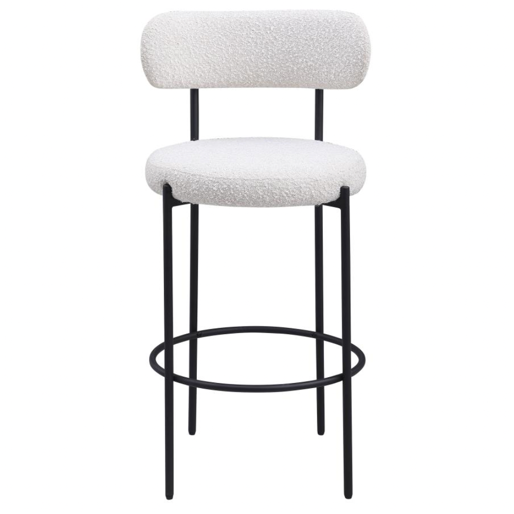 VIOLA Boucle Upholstered Bar Chair Cream (Set of 2)