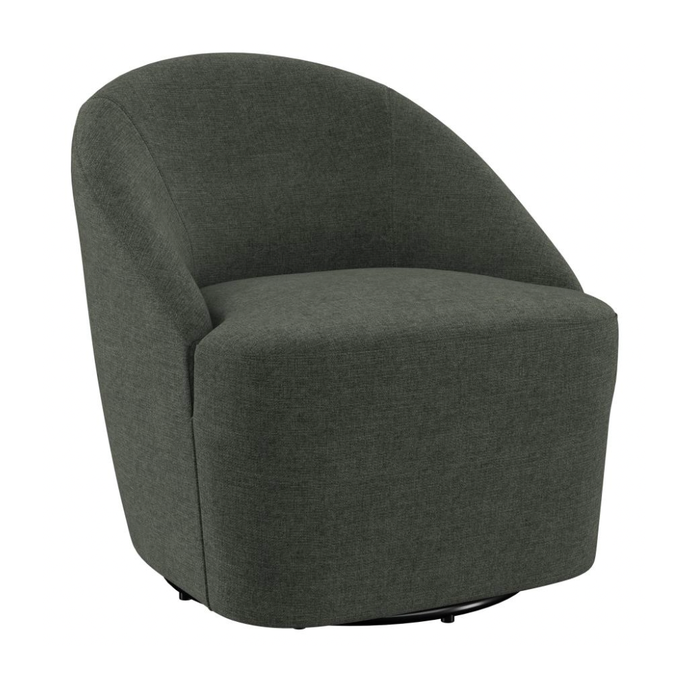 LEON Barrel Accent Swivel Chair Hunter Green