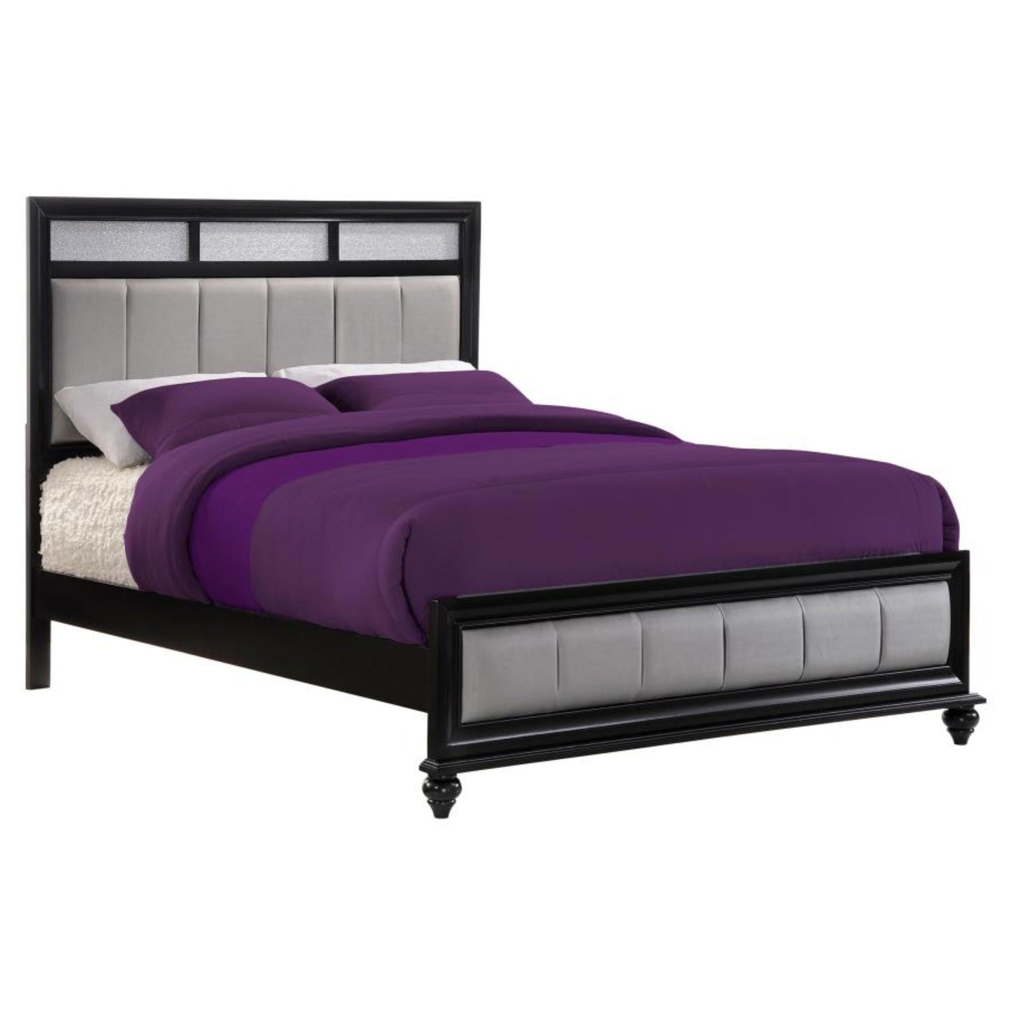 BARZINI Eastern King Upholstered Bed Black