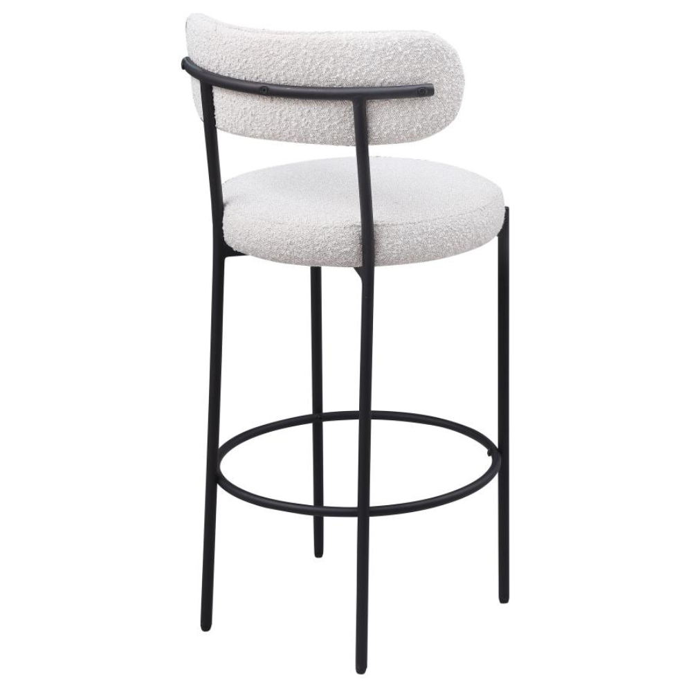 VIOLA Boucle Upholstered Bar Chair Cream (Set of 2)