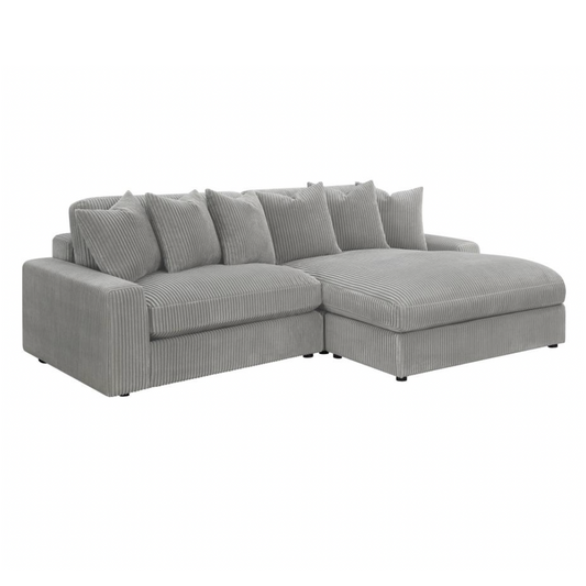 BLAINE Upholstered Reversible Chaise Sectional Sofa Grey