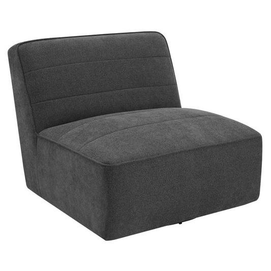 COBIE Upholstered Armless Swivel Chair Dark Charcoal