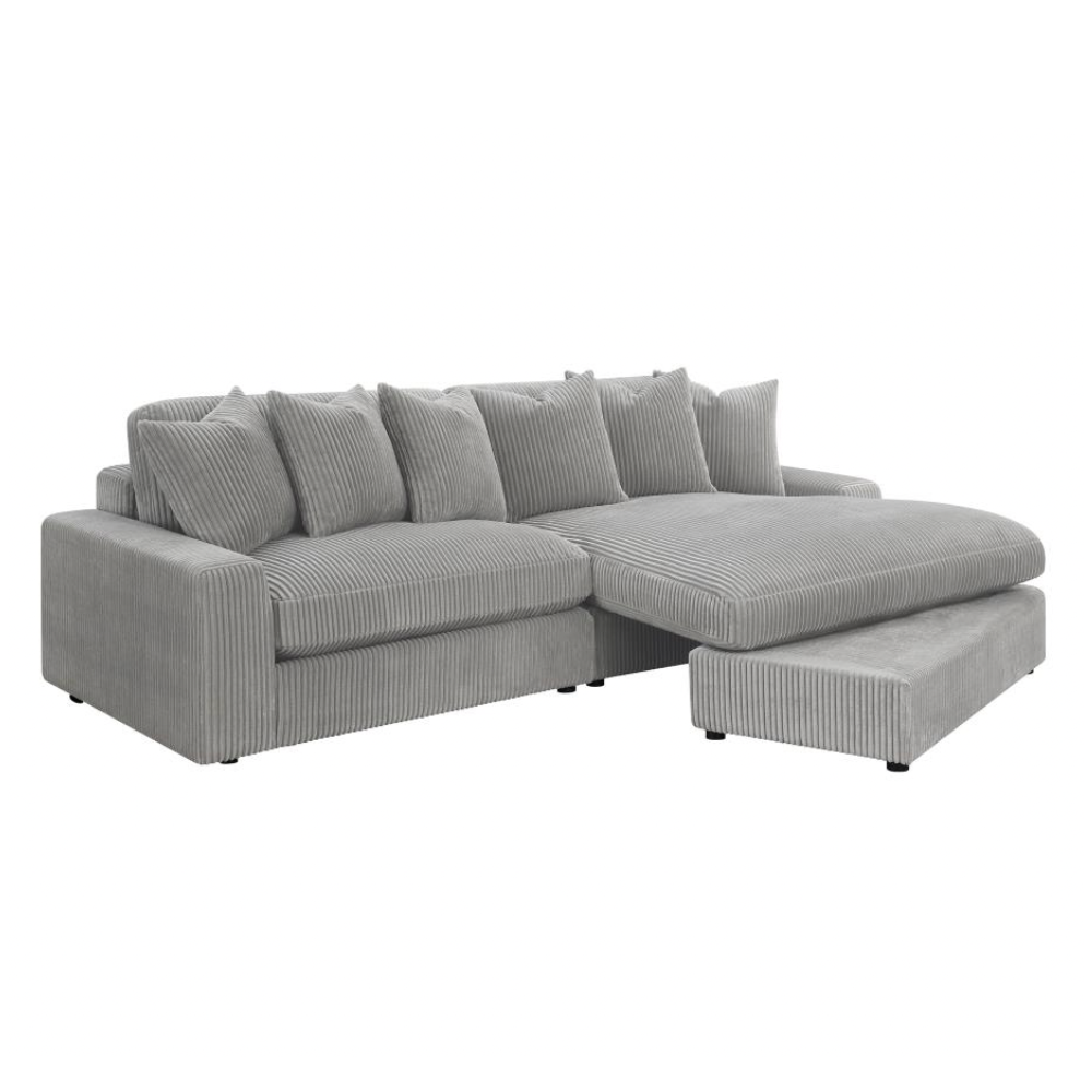 BLAINE Upholstered Reversible Chaise Sectional Sofa Grey