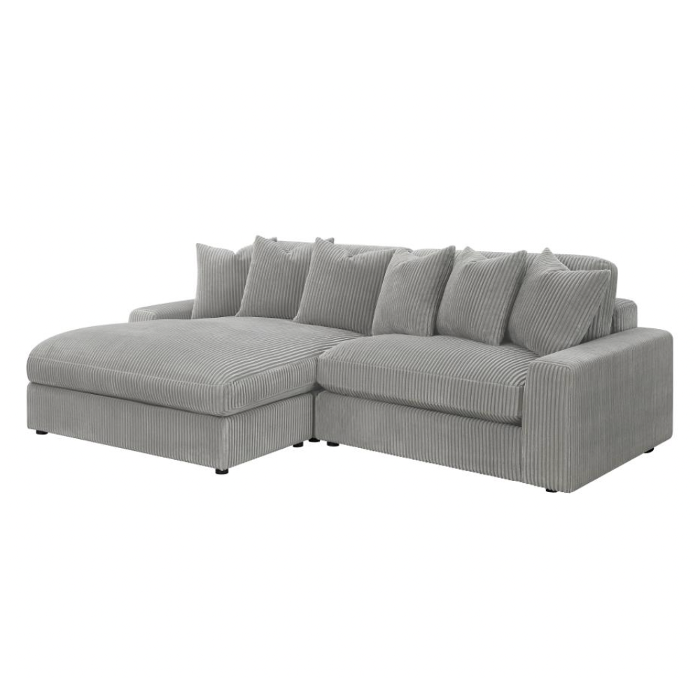 BLAINE Upholstered Reversible Chaise Sectional Sofa Grey