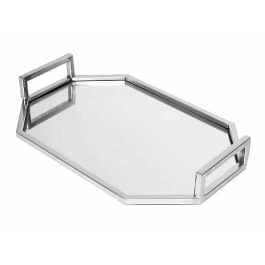 AMAYA 18" Mirror & Stainless Steel Accent Tray