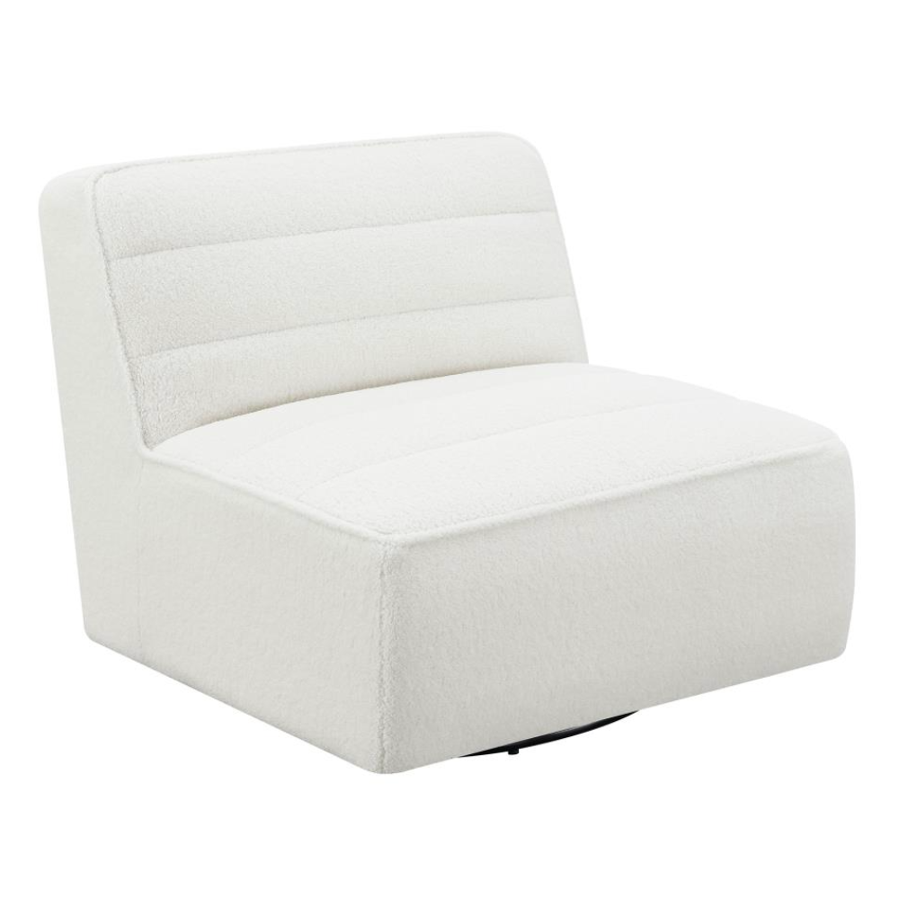 COBIE Upholstered Armless Swivel Chair White