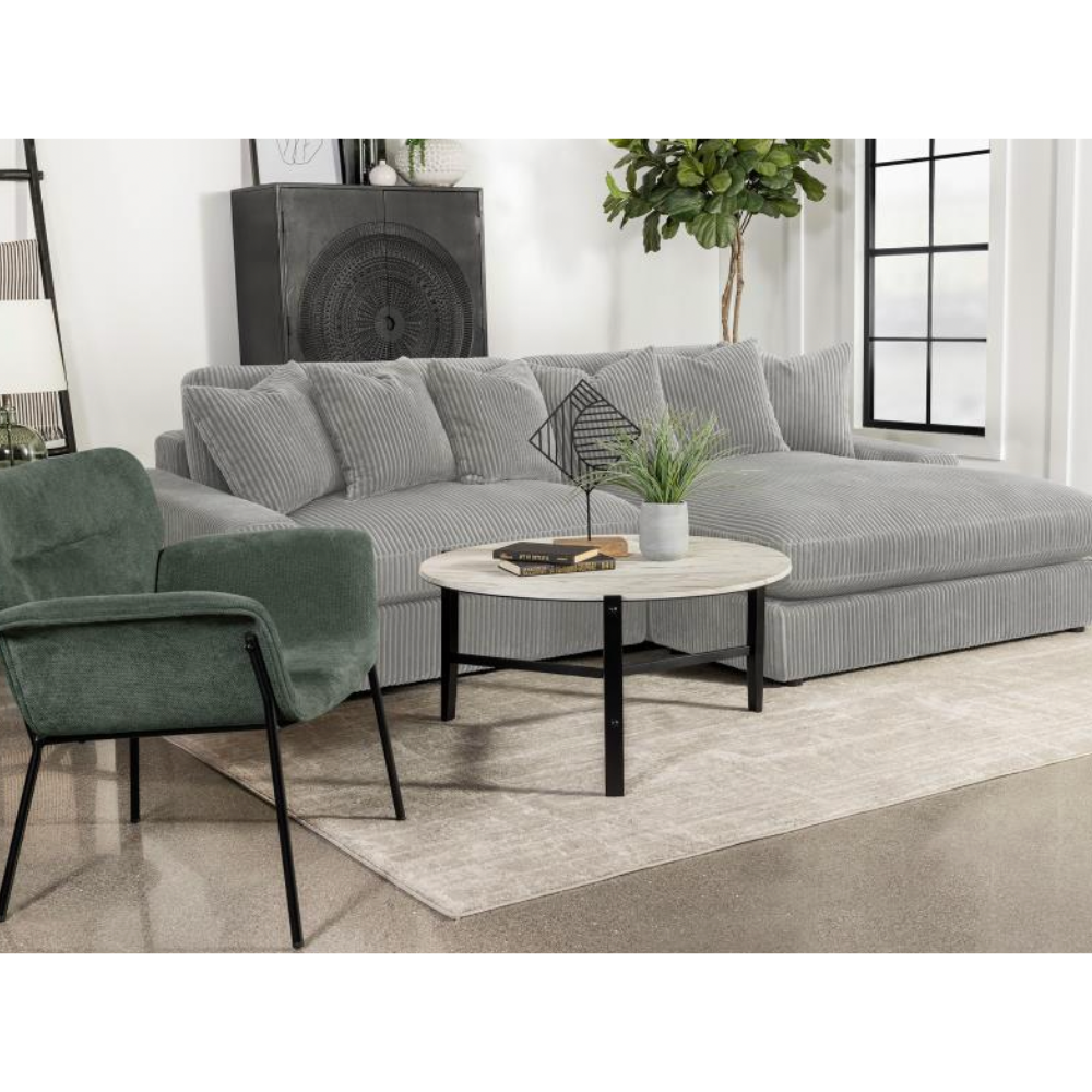 BLAINE Upholstered Reversible Chaise Sectional Sofa Grey