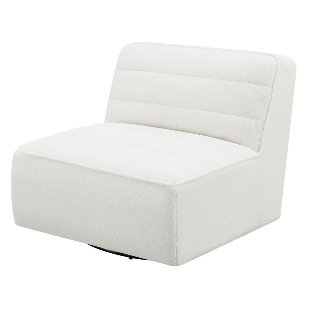 COBIE Upholstered Armless Swivel Chair White