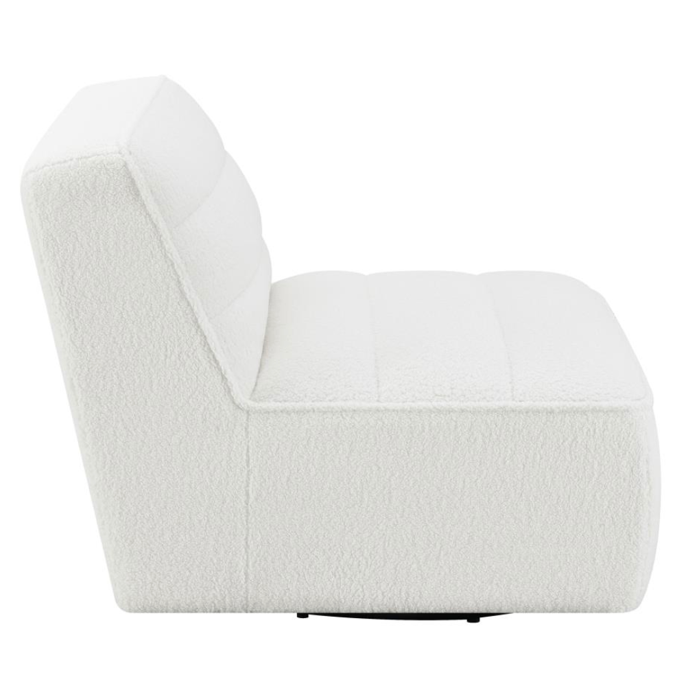 COBIE Upholstered Armless Swivel Chair White