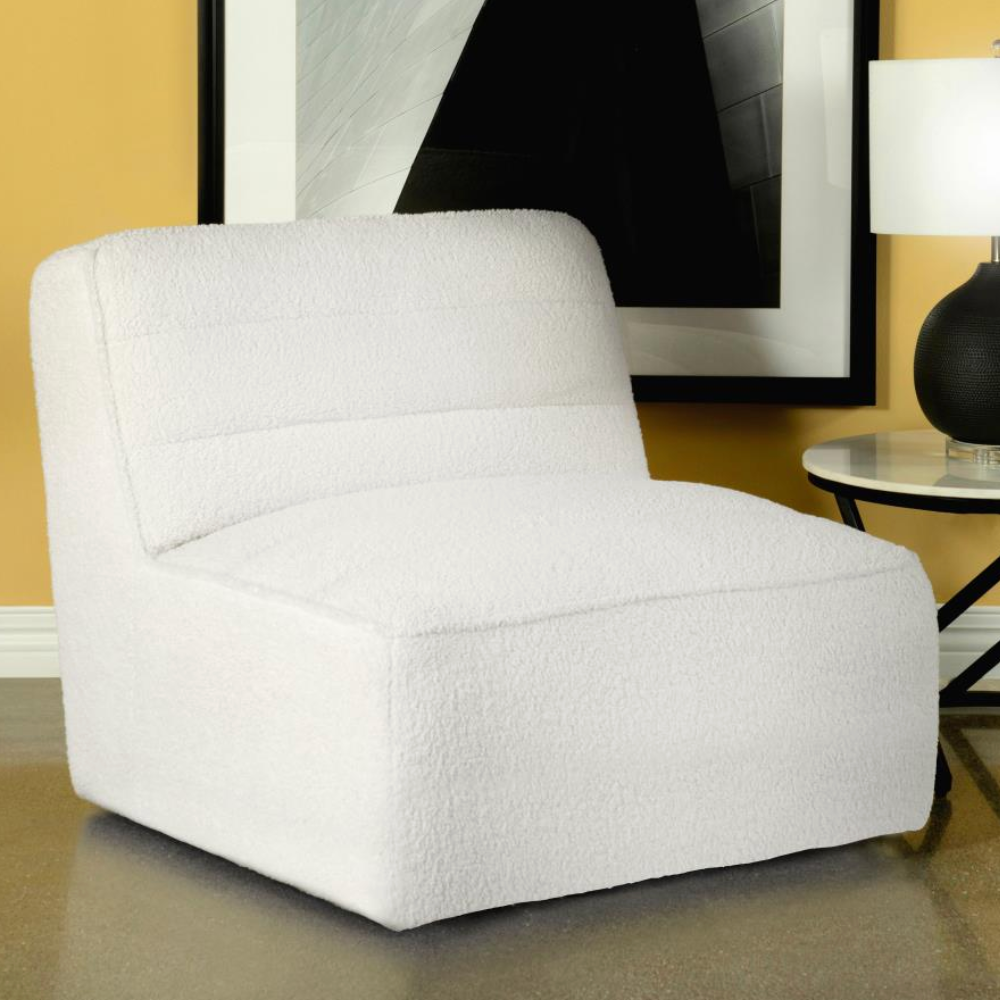 COBIE Upholstered Armless Swivel Chair White