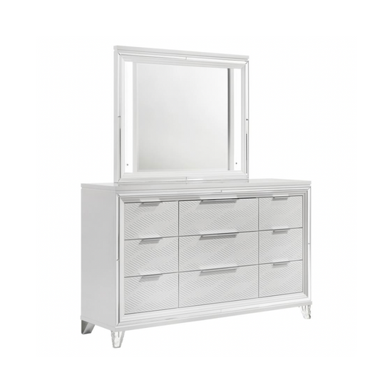 MARMORE 9-drawer Dresser and LED Mirror