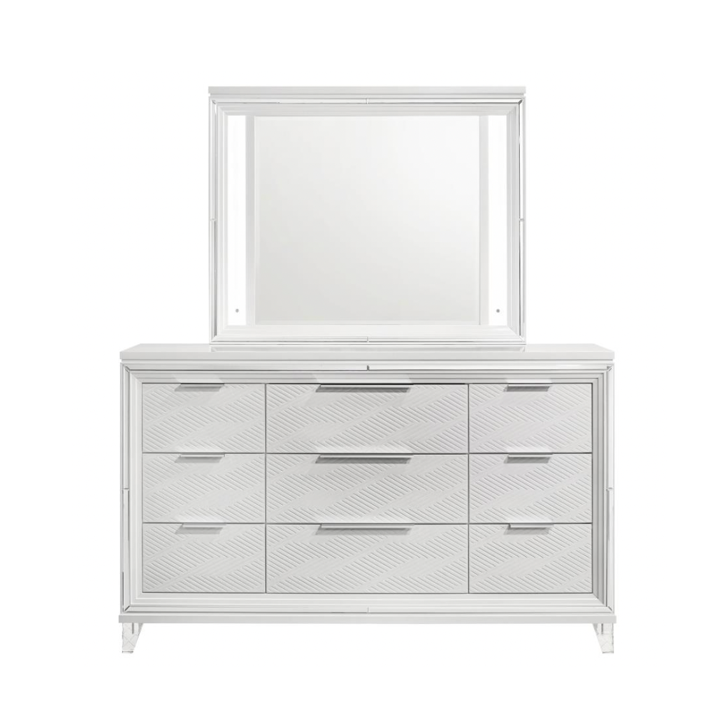 MARMORE 9-drawer Dresser and LED Mirror