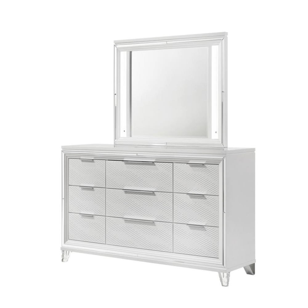 MARMORE 9-drawer Dresser and LED Mirror