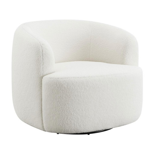 HUDSON Faux Sheepskin Upholstered Swivel Chair