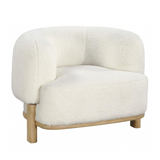 LAWLER Barrel Back Accent Chair Ivory