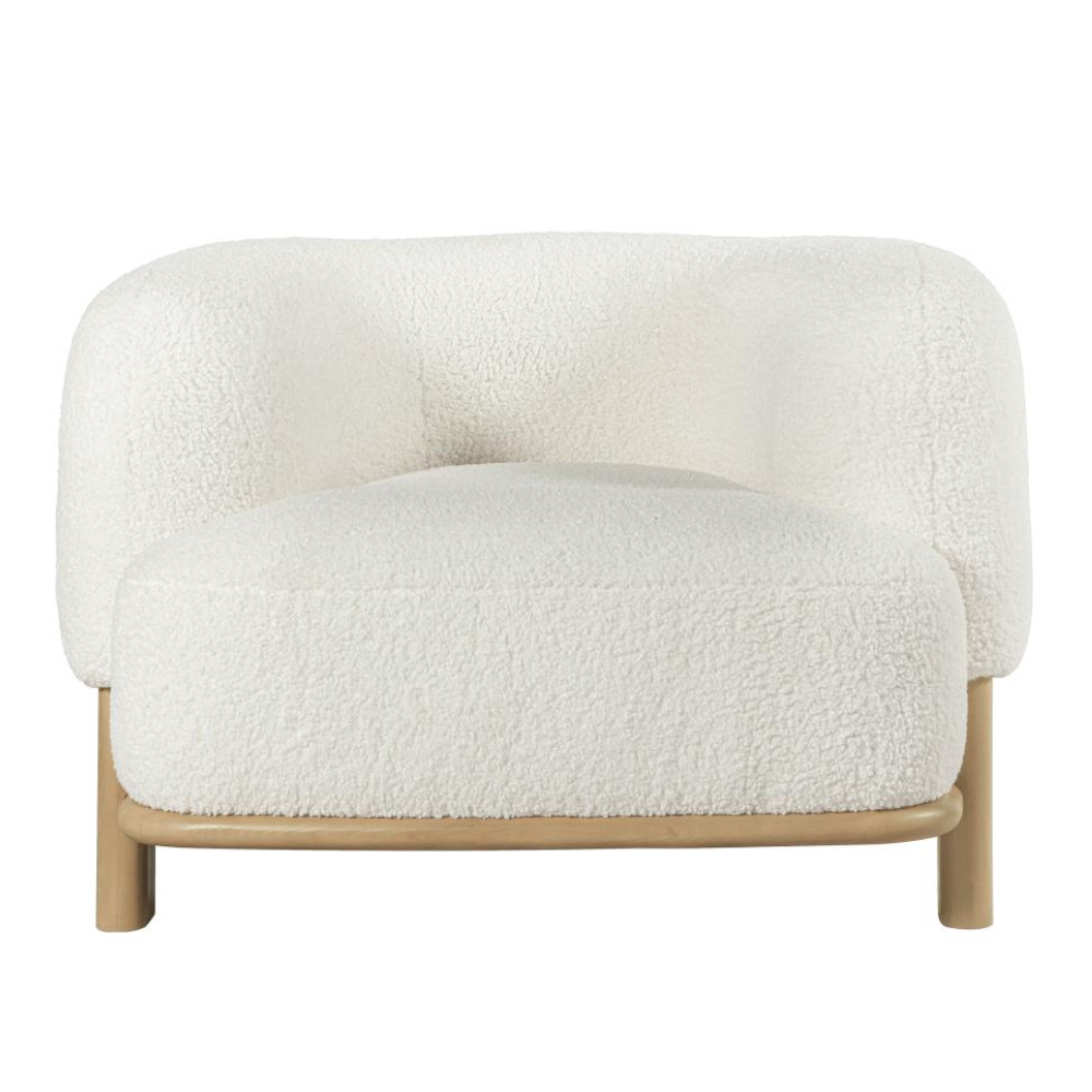 LAWLER Barrel Back Accent Chair Ivory