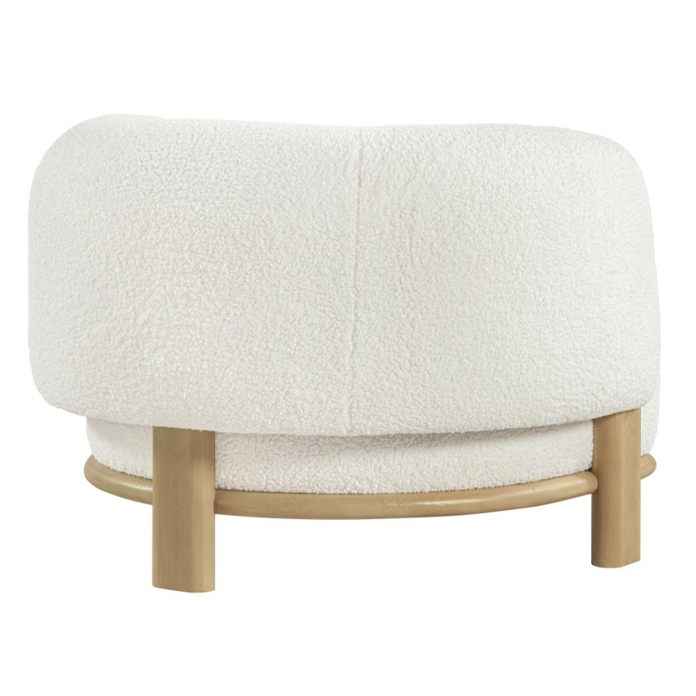 LAWLER Barrel Back Accent Chair Ivory