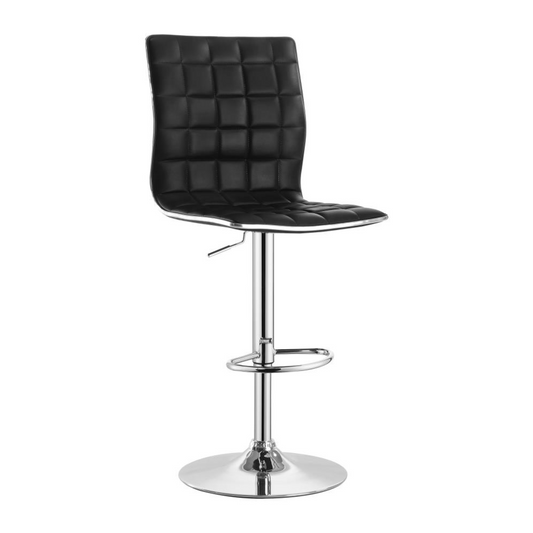 ASHBURY Upholstered Adjustable Bar Stool Black (Set of 2)