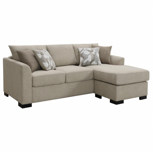 STOREY Upholstered Sleeper Sectional Chaise Sofa Camel