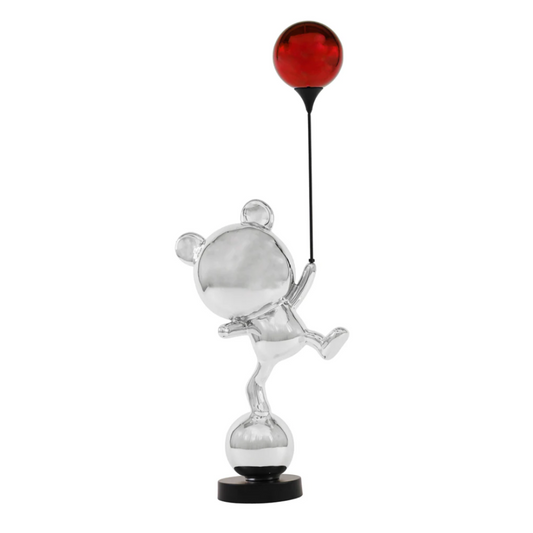 GRIFFIN Chrome Bear Ballon Sculpture Red