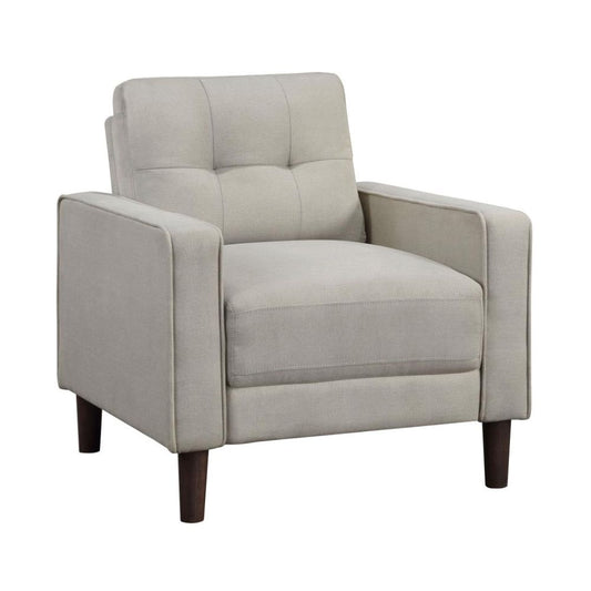 BOWEN Upholstered Track Arm Tufted Accent Chair Beige