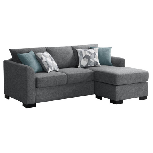 STOREY Upholstered Sleeper Sectional Chaise Sofa Grey