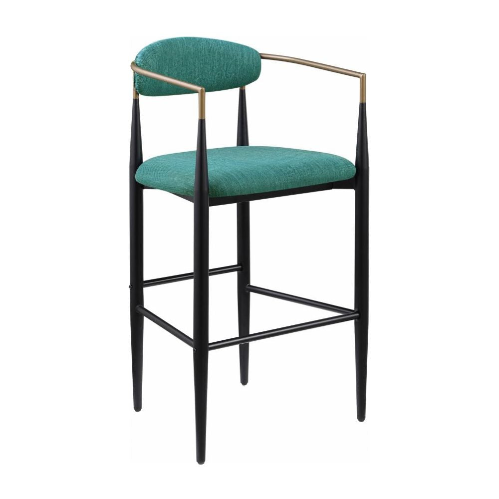 TINA Fabric Upholstered Bar Chair Green (Set of 2)