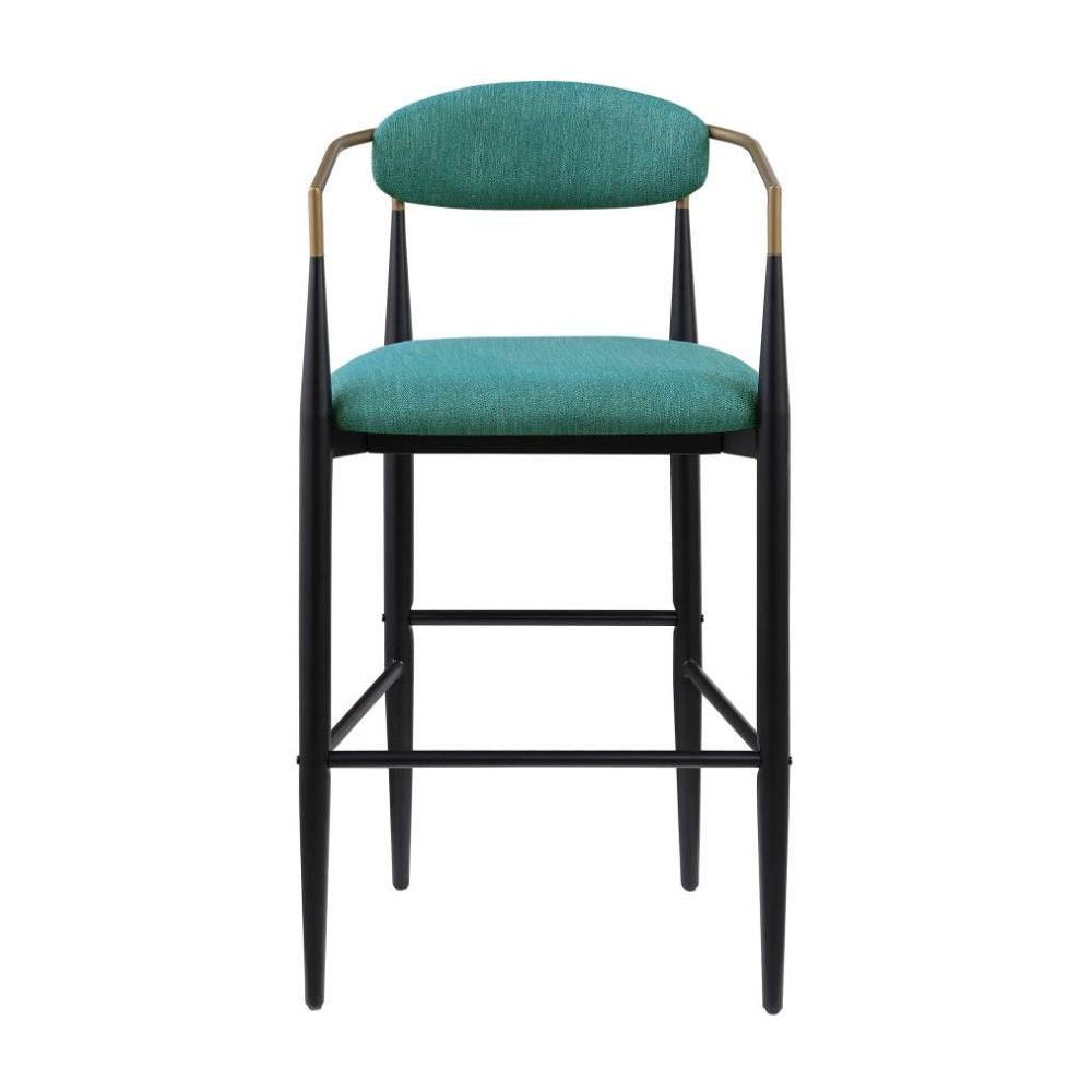 TINA Fabric Upholstered Bar Chair Green (Set of 2)