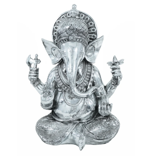 ROCCO Ganesh Silver Tabletop Sculpture