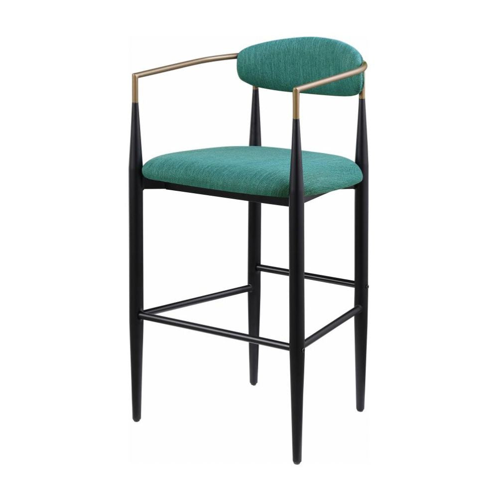 TINA Fabric Upholstered Bar Chair Green (Set of 2)