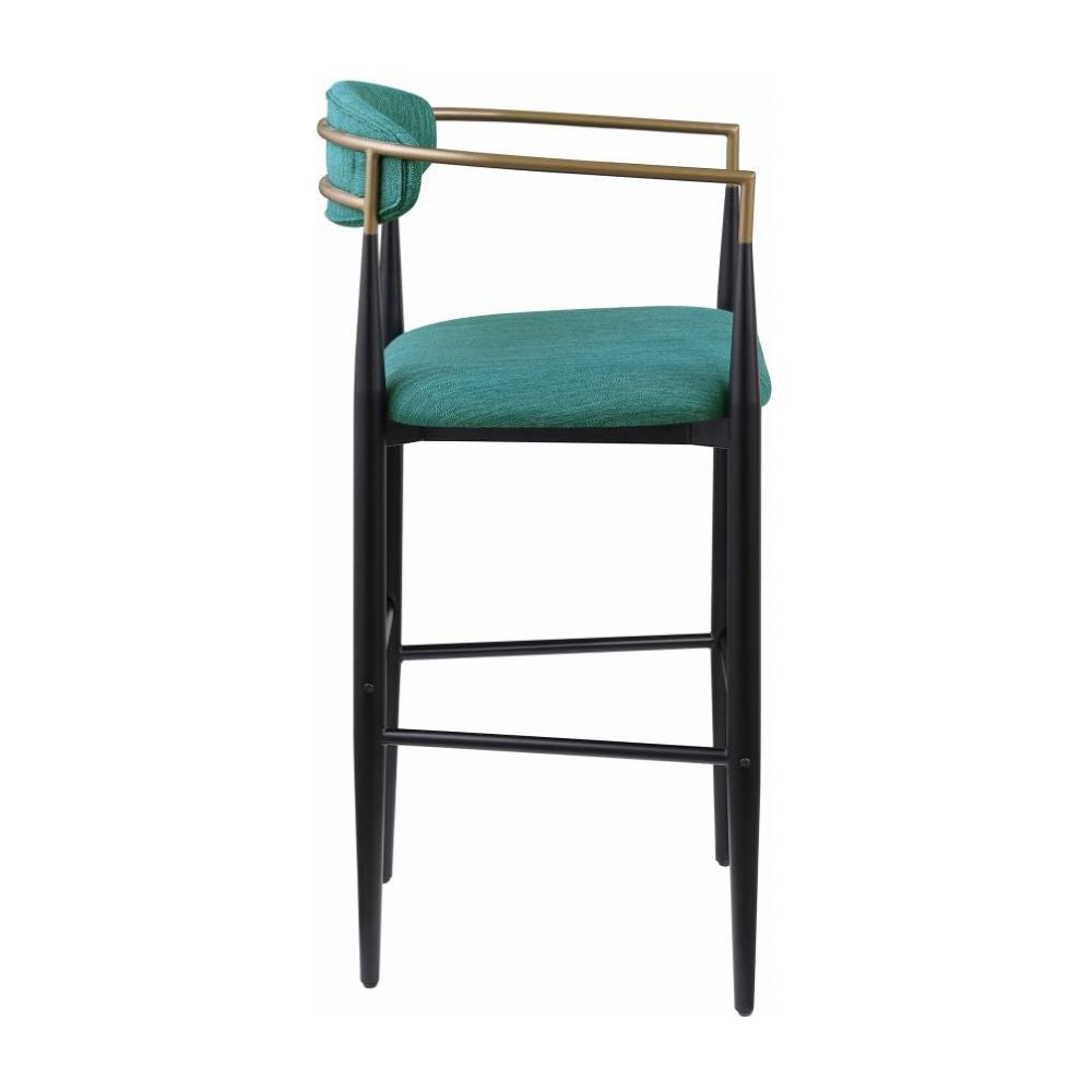 TINA Fabric Upholstered Bar Chair Green (Set of 2)