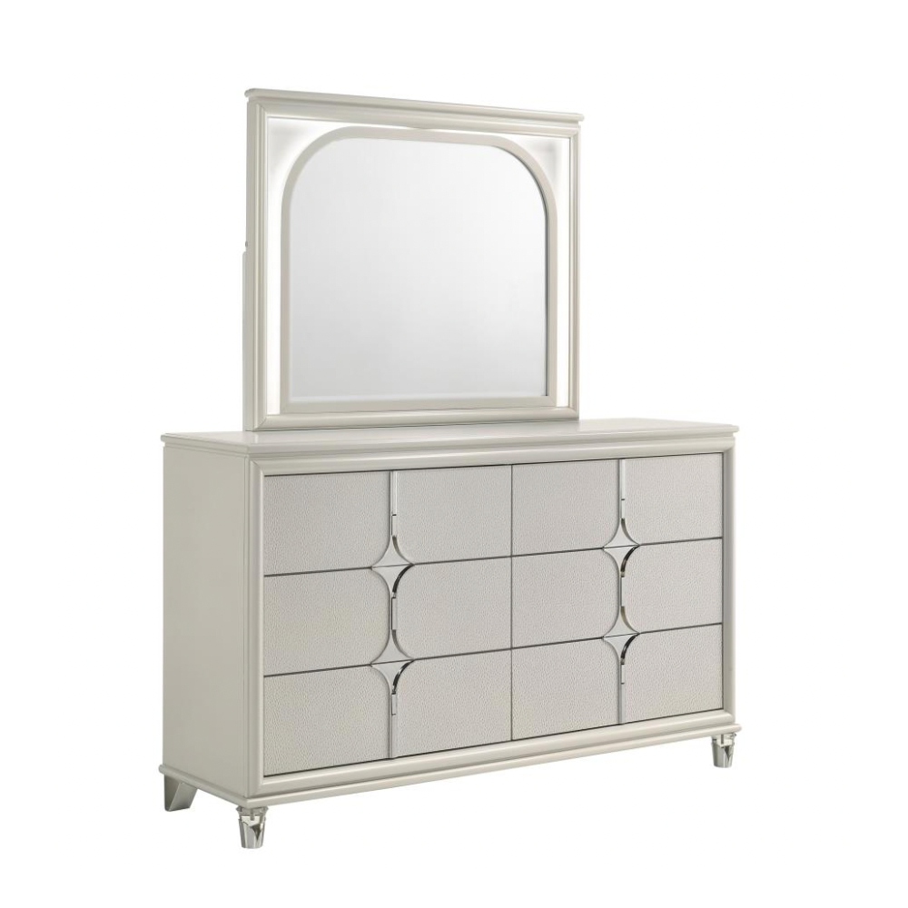 OLIVIA 6-drawer Dresser and LED Mirror