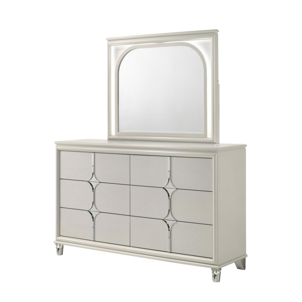 OLIVIA 6-drawer Dresser and LED Mirror