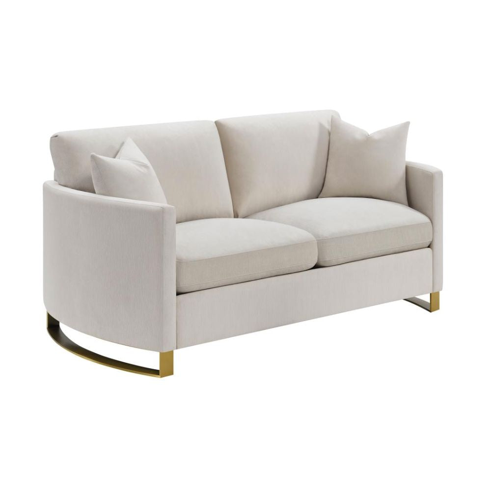 CORLISS Upholstered Arched Arm Loveseat Beige