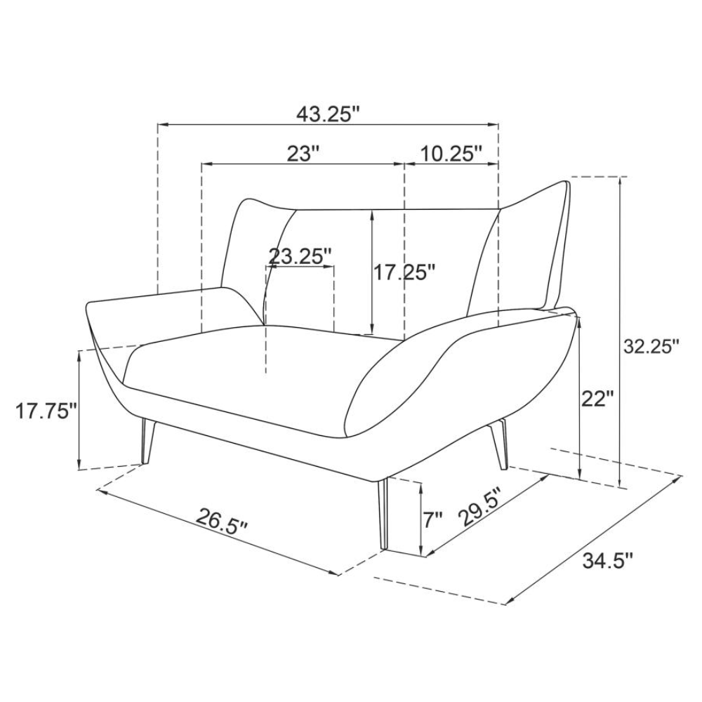 ACTON Upholstered Flared Arm Accent Chair