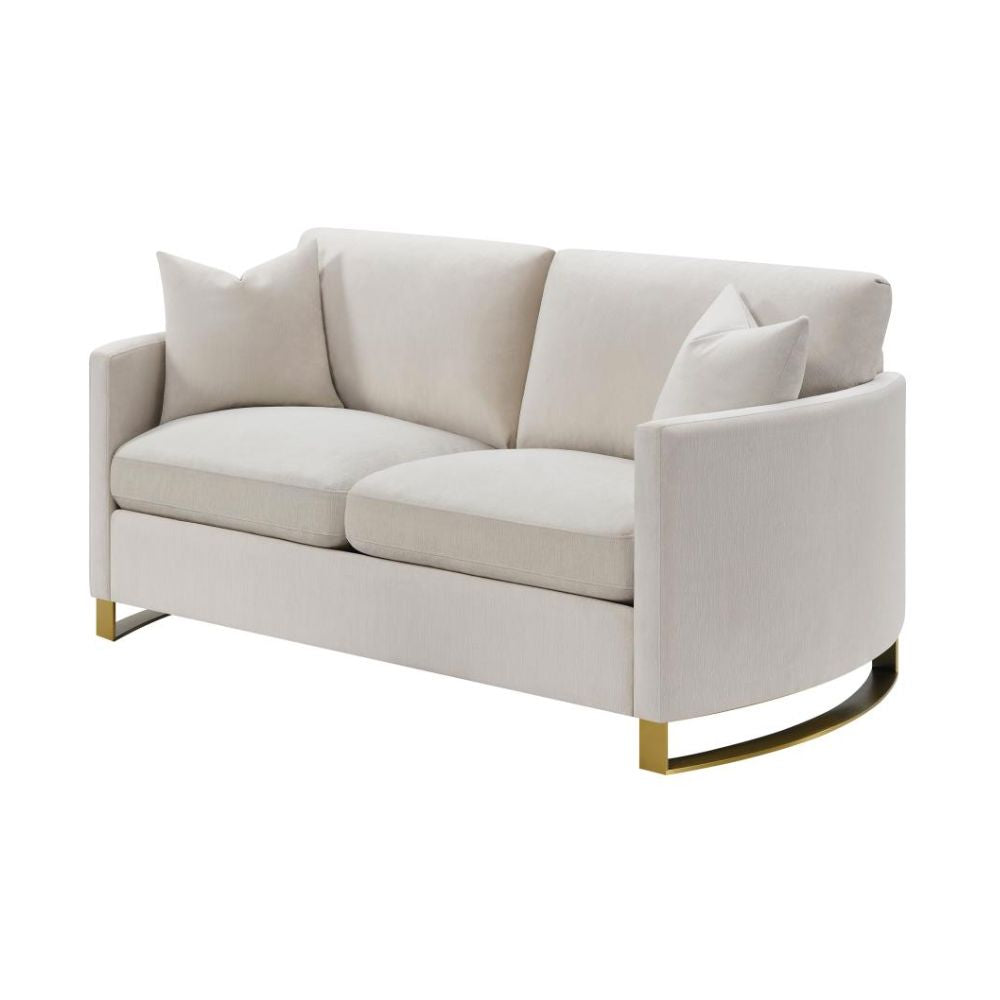 CORLISS Upholstered Arched Arm Loveseat Beige