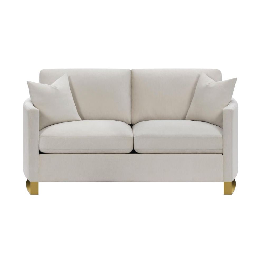 CORLISS Upholstered Arched Arm Loveseat Beige