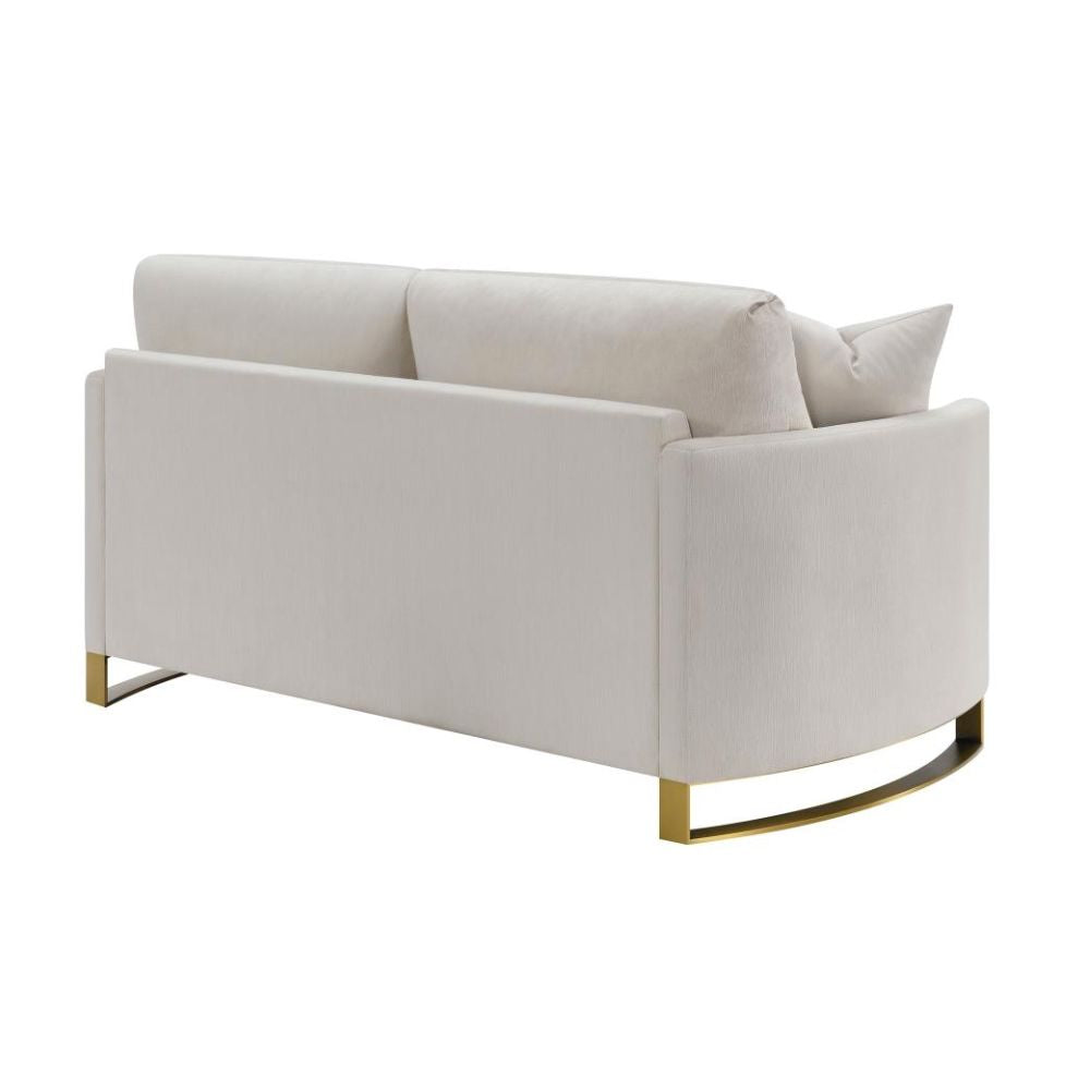 CORLISS Upholstered Arched Arm Loveseat Beige