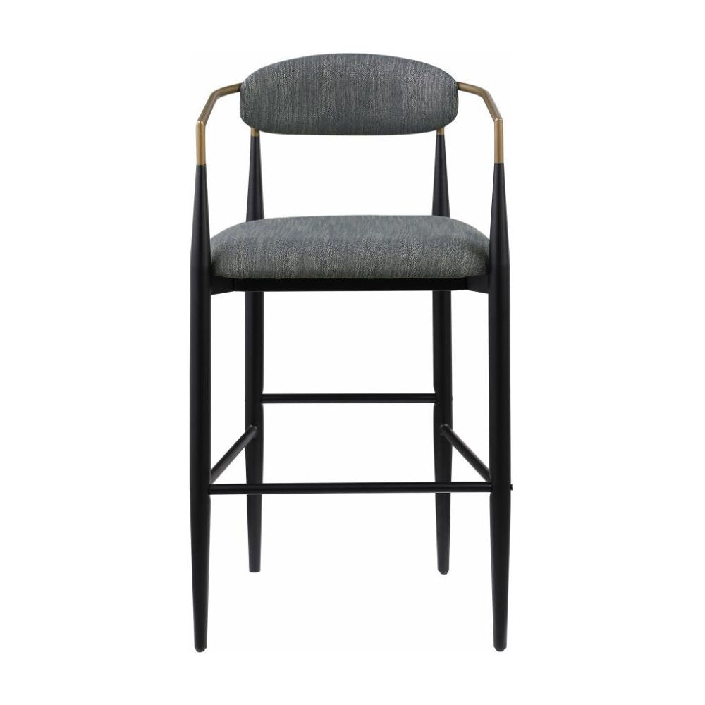 TINA Fabric Upholstered Bar Chair Dark Grey (Set of 2)