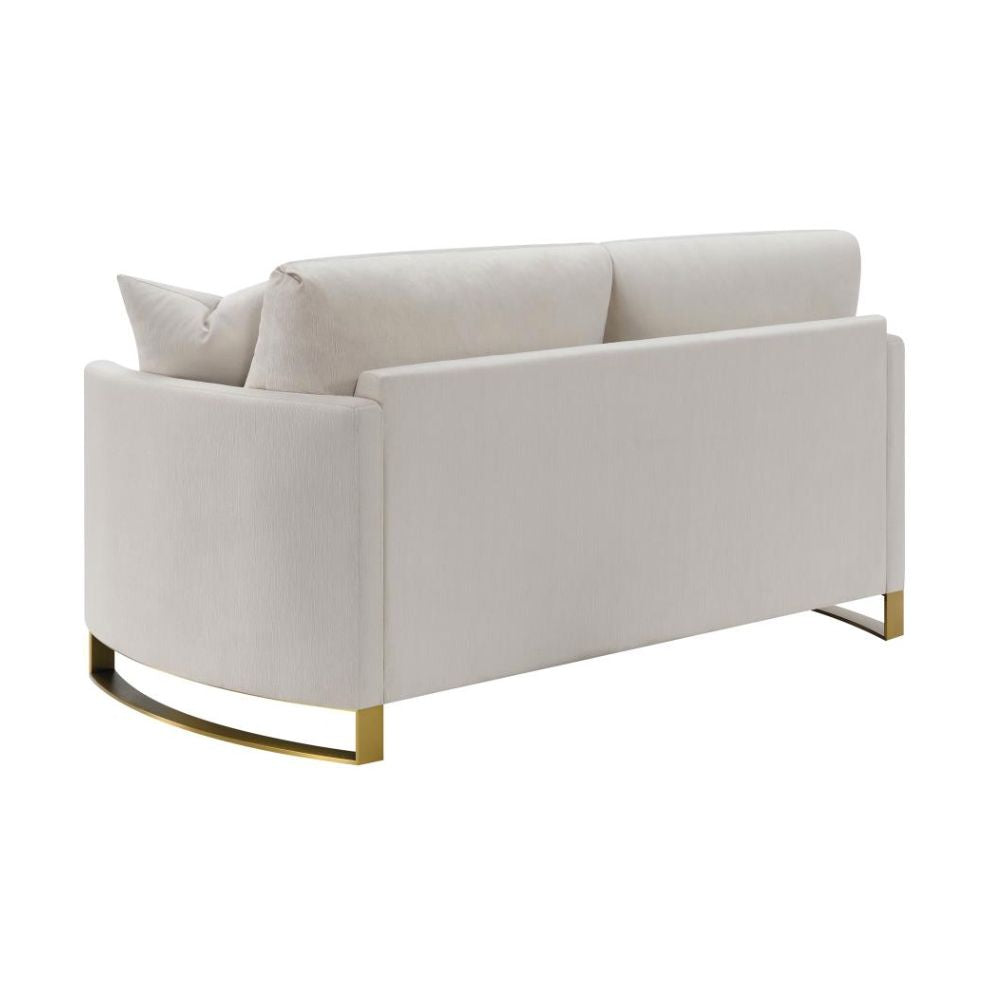 CORLISS Upholstered Arched Arm Loveseat Beige