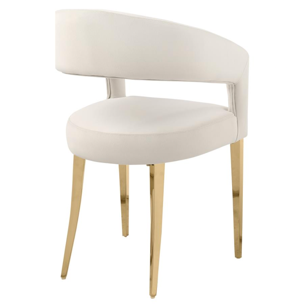 GALIANO Velvet Upholstered Dining Arm Cream (Set of 2)