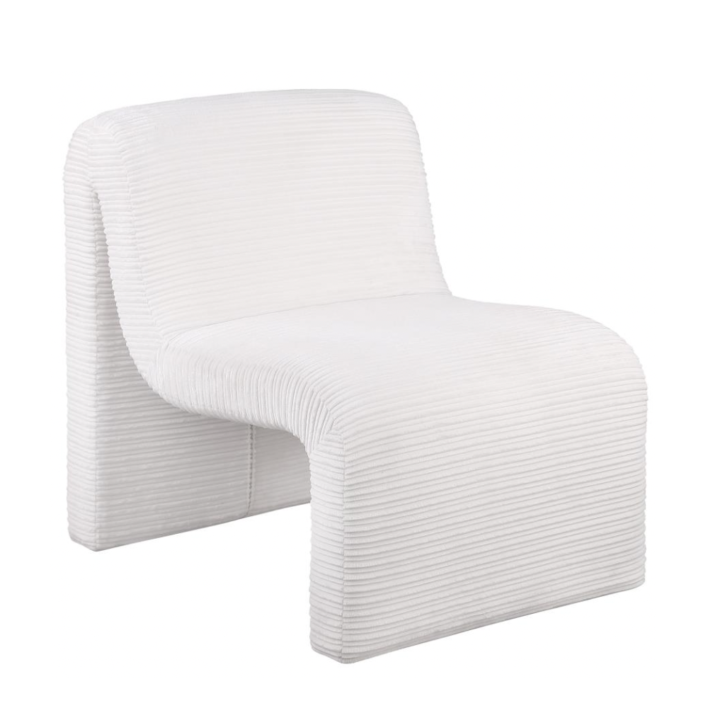 DRAYTON Curved Armless Accent Chair Ivory