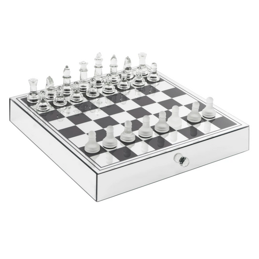 YULI Mirror Glass Chess Board Set