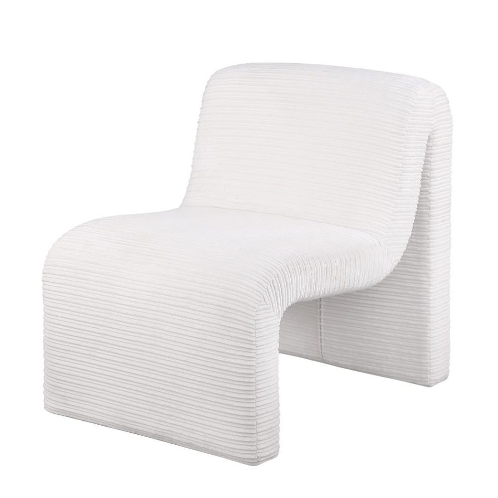 DRAYTON Curved Armless Accent Chair Ivory