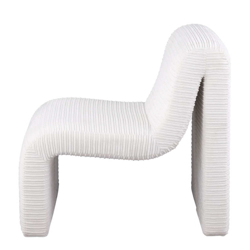 DRAYTON Curved Armless Accent Chair Ivory