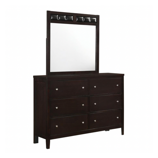 CARLTON 6-drawer Dresser with Mirror Cappuccino