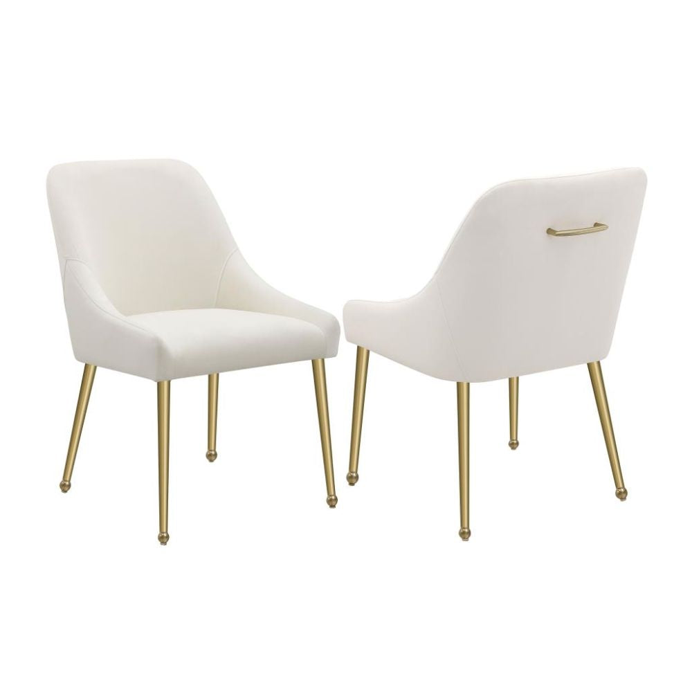 MAYETTE Upholstered Dining Side Chair Ivory (Set of 2)