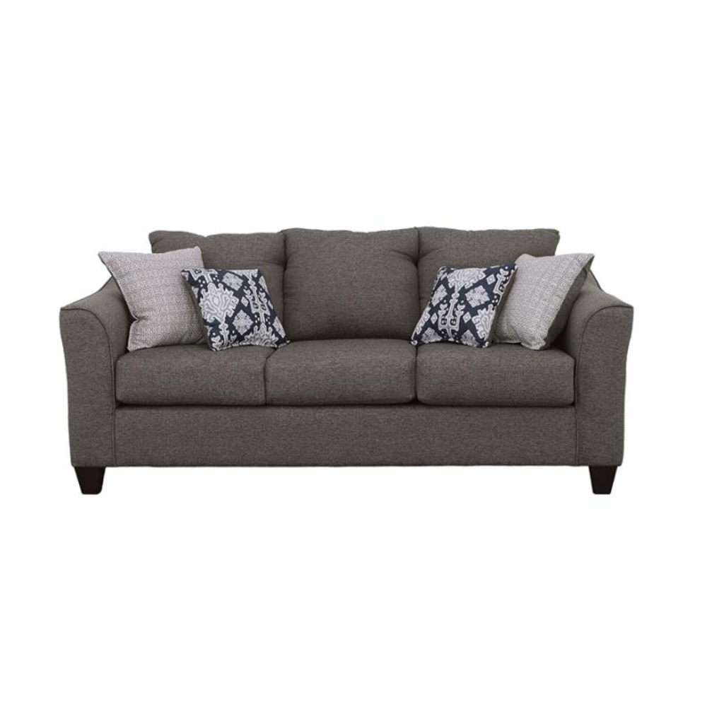 SALIZAR Upholstered Flared Arm Sofa Charcoal Grey